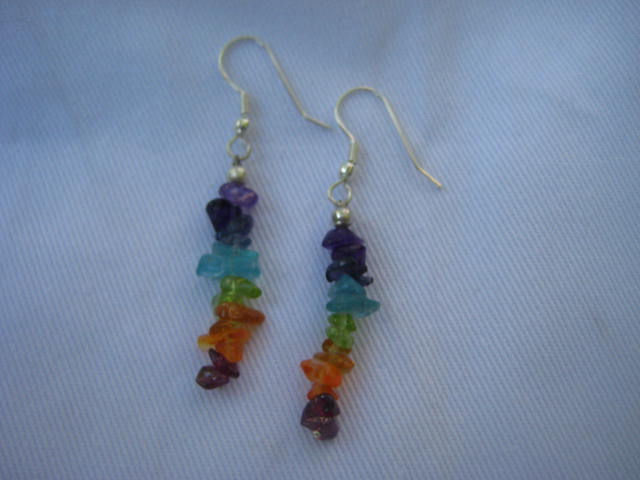 7 Chakra Earrings colors of the "Rainbow" 3981